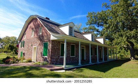 River Edge, New Jersey, USA - September 25, 2021: The Steuben House At Historic New Bridge Landing