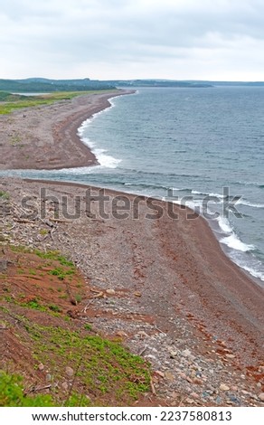 River Emptying Into the Ocean on a Quiet Beach on Petit Etang Beach in Cape Breton Highland National Park in Canada
