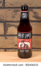 RIVER FALLS,WISCONSIN-AUGUST 01,2015: A Bottle Of Eliot Ness Amber Lager. This Beer Is A Product Of Great Lakes Brewing Company.