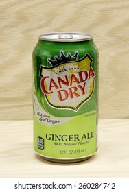 RIVER FALLS,WISCONSIN-MARCH 13,2015: A Can Of Canada Dry Brand Ginger Ale. The Canada Dry Brand Is Owned By Doctor Pepper Snapple Group.