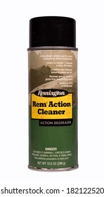 RIVER FALLS,WISCONSIN-MARCH 17, 2014: A can of Remington Rem Action Cleaner. This product is used to clean firearm actions without disassembly.