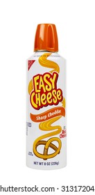 RIVER FALLS,WISCONSIN-SEPTEMBER 04,2015: A Can Of Nabisco Brand Sharp Cheddar Easy Cheese.