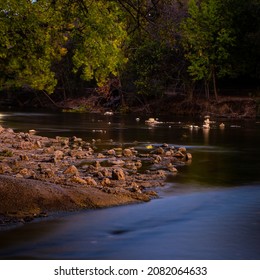 River Flow In Zilker Park, Austin, Texas. 