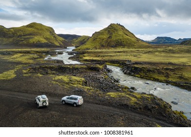 The river is flowing in canyon, Iceland