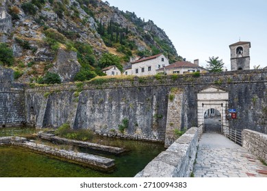 The River Gate or North Gate. Dated from the Renaissance. One of the entrances to Kotor's Old Town in the city of Kotor.  UNESCO Natural and Culturo-Historical Region. Montenegro.
