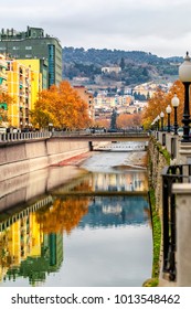 River Genil in the Historical  part of Granada, Andalusia, Spain. - Shutterstock ID 1013548462
