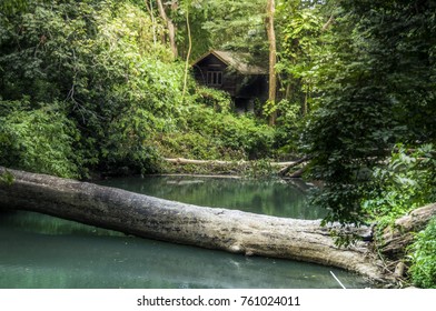 river and house