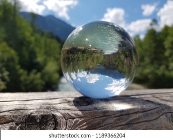 River inside a glassmarble