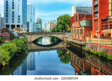 River Irwell banks in Manchester City Centre, England - Powered by Shutterstock