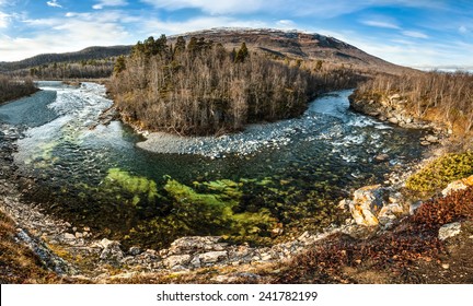 River In Kungsleden Near Abisko