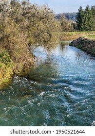 River La Chiers Close To Torgny, Gaume, Belgium