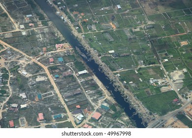 River In Lagos Nigeria Country Side Aerial View