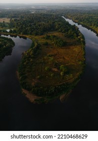 River Landscape Dron Forest Background