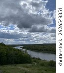  river landscape under dramatic sky