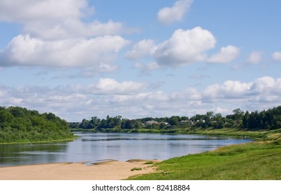 River Landscape. Western Dvina (Daugava), Verkhnedvinsk, Belorussia