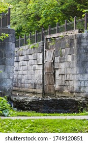 River lock designed to hold back water near the Maumee River In Toledo Ohio