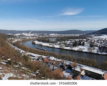 The river Main at Stadtprozelten and Wertheim Mondfeld in winter