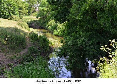 The River Mole In May In Horley In Surrey.