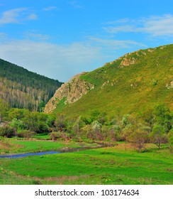 The river in the mountain district.