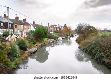 River Nene In March Cambridgeshire Featuring Boats