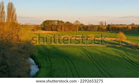 river nete sunset in germany in the spring