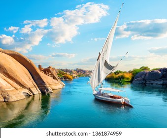 River Nile In Egypt. Aswan Africa