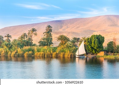 River Nile In Egypt. Luxor, Africa.