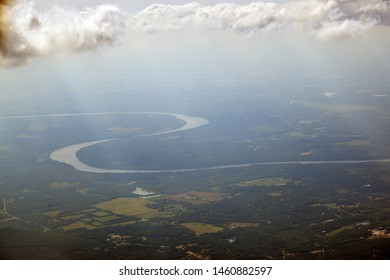 River In North Alabama Aerial View 