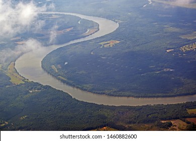 River In North Alabama Aerial View 