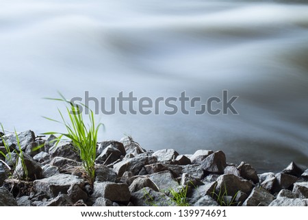 	River on the white background