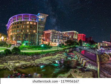 River Place along Reedy River in Downtown Greenville South Carolina SC.