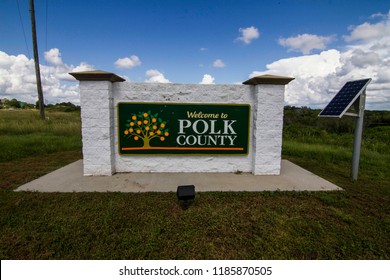 River Ranch, Florida, USA, 09/21/2018 Welcome To Polk County Sign