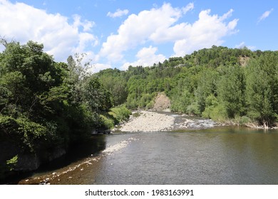 The river Reno on the mountains near the spring, Emilia Romagna, Italy