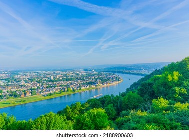 River Rhine Koblenz Germany From Above