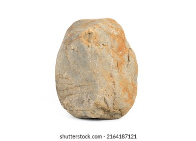 River Rock Or Mountain Rock Isolated On A White Background