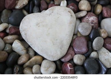 River Rock Stone In Shape Of A Heart
