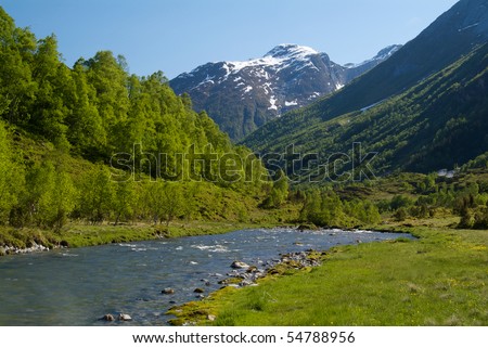 Similar – Image, Stock Photo A river running through a yellow field