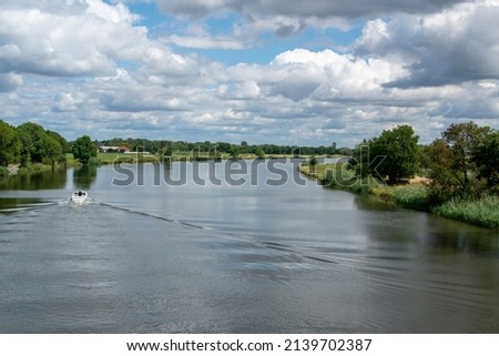 The river Saale near Calbe in Saxony-Anhalt. The river Saale flows into the Elbe at Barby.