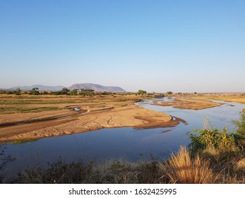 River In The Savannah In Ruaha National Park