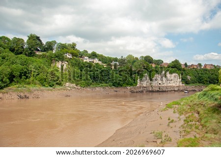 River scenery around Chepstow in Wales.