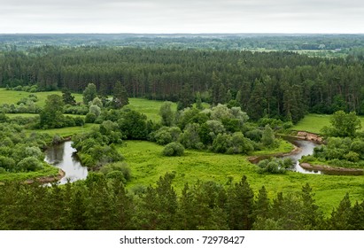 The River In South Estonia On Latvia Border