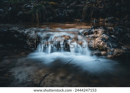River, stream, waterfall, nature, long exposure, rustling, tranquility, relaxation, spring, forest path, yew forest