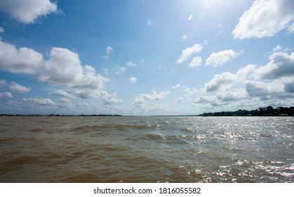 Guamá River In A Sunny Day, In Brazilian Rain Forest