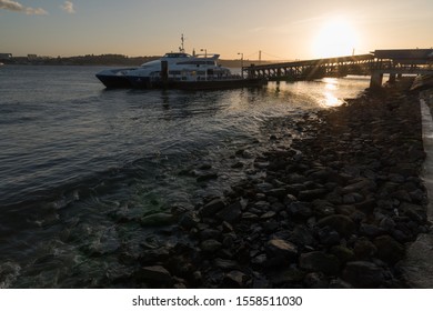 River Terminal - Cais Do Sodré, Lisbon, Portugal 8 November 2019 At Sunset