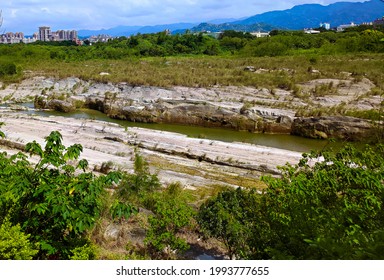 River Terrace Of Dahan River In Taiwan