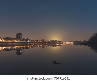River Thames reflection of lights, Fulham, London - Shutterstock ID 707916331