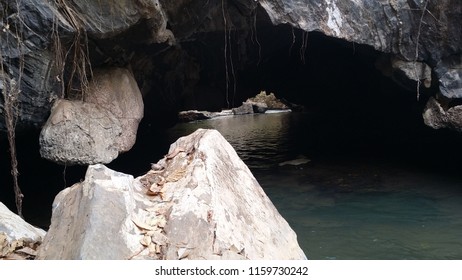 river through the cave