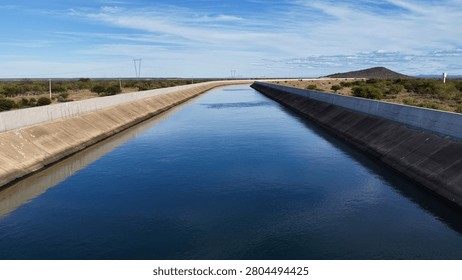 River Transposition System In Cabrobo In Pernambuco Brazil. Sao Francisco River Transposition. Hydric Development. River Transposition System. Water Distribution Landscape. Irrigation System.