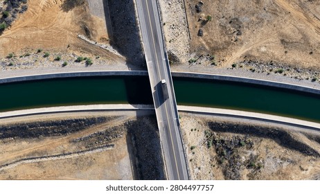 River Transposition System In Cabrobo In Pernambuco Brazil. Sao Francisco River Transposition. Hydric Development. River Transposition System. Water Distribution Landscape. Irrigation System.