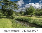 River Trent Sunny Day Landscape, Staffordshire UK.